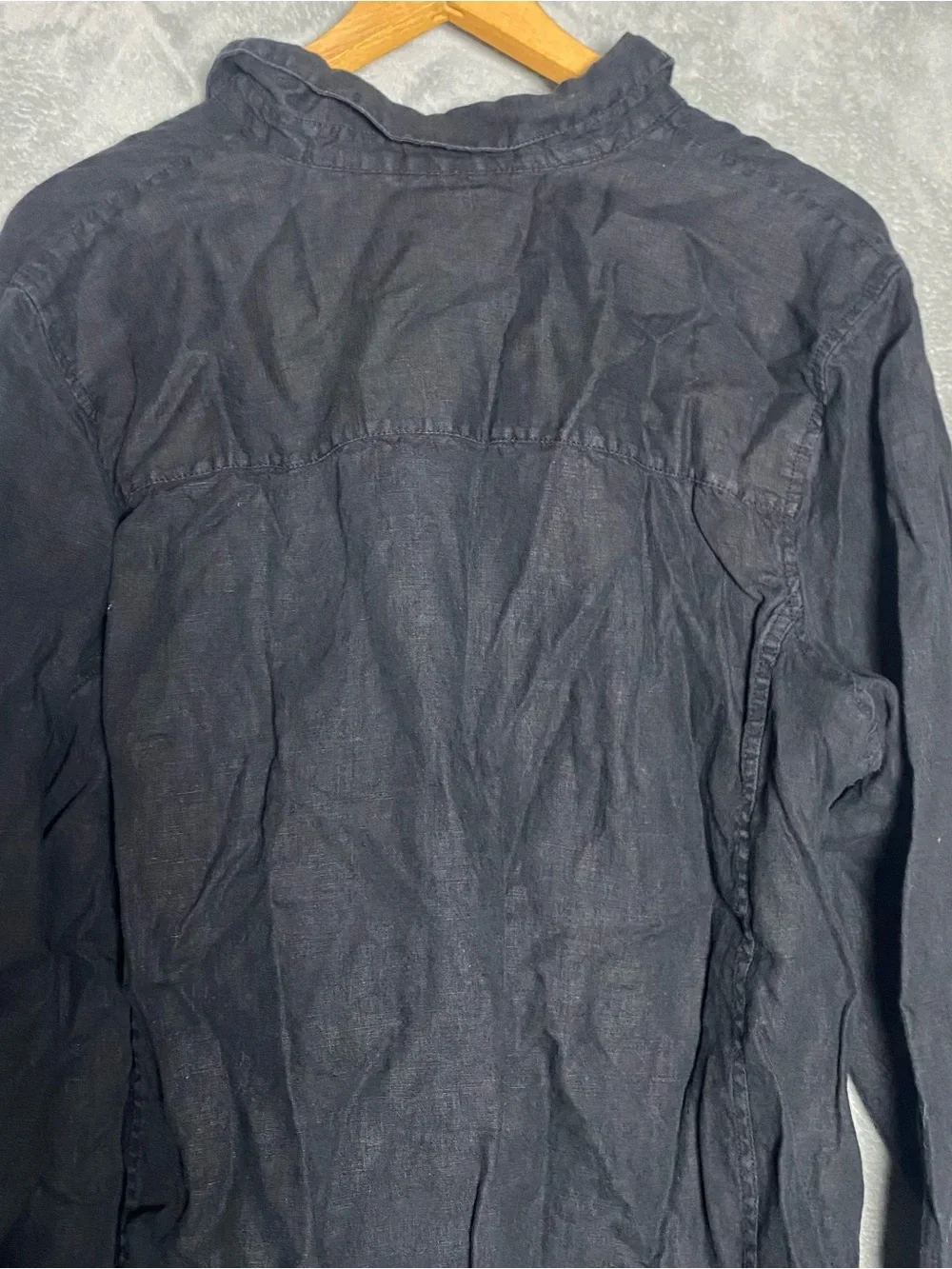 J. Crew Baird mcnutt Black Long-Sleeve Casual Button-Down Shirt Irish linen 20